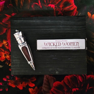 Wicked Women Lip Gloss | black raspberry | dried blood red | witchy makeup | witchy lip gloss | goth makeup | vegan and cruelty-free
