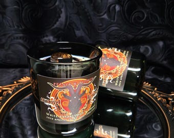 As Above So Below Candle – Sandalwood & Smoke – Smoky Quartz – Witchy Novelty Candle