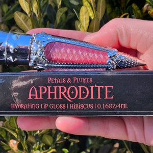 Aphrodite Lip Gloss | hibiscus | hot pink | witchy makeup | witchy lip gloss | goth makeup | vegan and cruelty-free