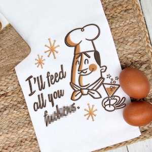 Retro Sassy Chef Embroidery Design: Two Colors, Multiple Formats (Digital File)