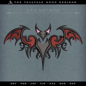 Gothic Fledermaus Stickdatei, Stickdatei: Ironwork Style