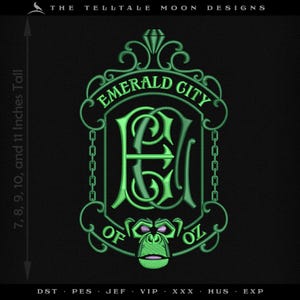 Emerald City Crest Embroidery Design: Wizard of Oz Inspired (Digital Download)