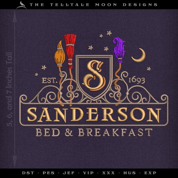 Embroidery: Sanderson Bed & Breakfast - 5, 6, and 7 Inches Tall - Seven Thread Colors