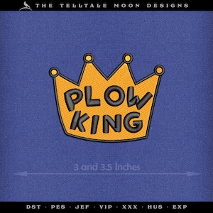 Embroidery: Cartoon Plow Logo - Two Sizes Under 4 Inches - Two Thread Colors