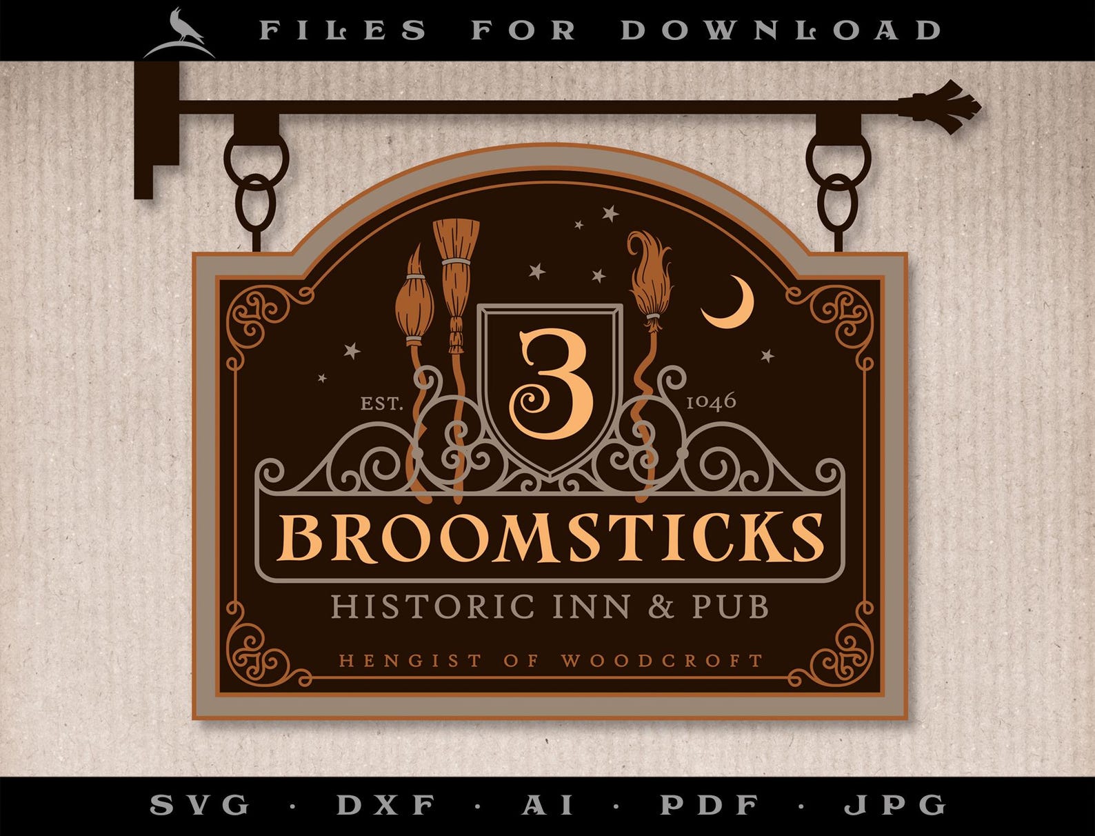 Magical Inn Sign Designs: 3 Broomsticks Art & Cut Files (digital ...