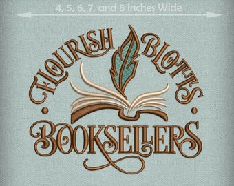 Embroidery: Magical Book Shop Design Set - 4, 5, 6 Inches - Four Thread Colors - Several Formats
