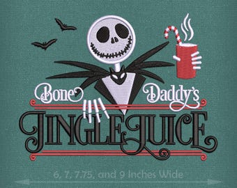 Jingle Juice Embroidery Design: Halloween Christmas (Digital File)
