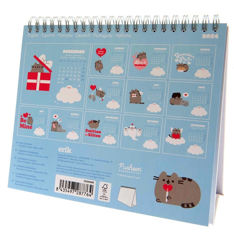 Pusheen Desktop Calendar 2024 Etsy