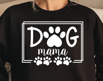 Hond mama, hond moeder shirt, bont mama SVG, hond moeder PNG, pootafdruk SVG, hond SVG bundel, hondenliefhebber, gepersonaliseerde hondensweater