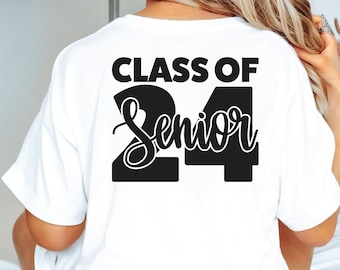 senior 2024 shirt, afstudeercadeau, klasse van 2024, senior moeder, middelbare school senior, in mijn senior tijdperk, trotse senior png, grad cap