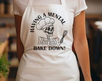 Met een mentale bak-down SVG, moet ik mijn zuurdesemstarter, damesschort, keukentheedoek, grappig bakkersshirt, bakkerscadeau voeden