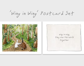 Jeu de cartes postales Aile dans l'aile