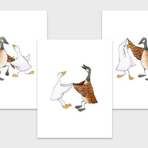 Duck & Goose Dancing Postcard Set