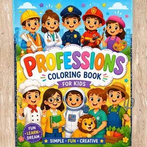 Professions Coloring Book for Kids | Printable Careers & Jobs Activity Book | Instant Download PDF