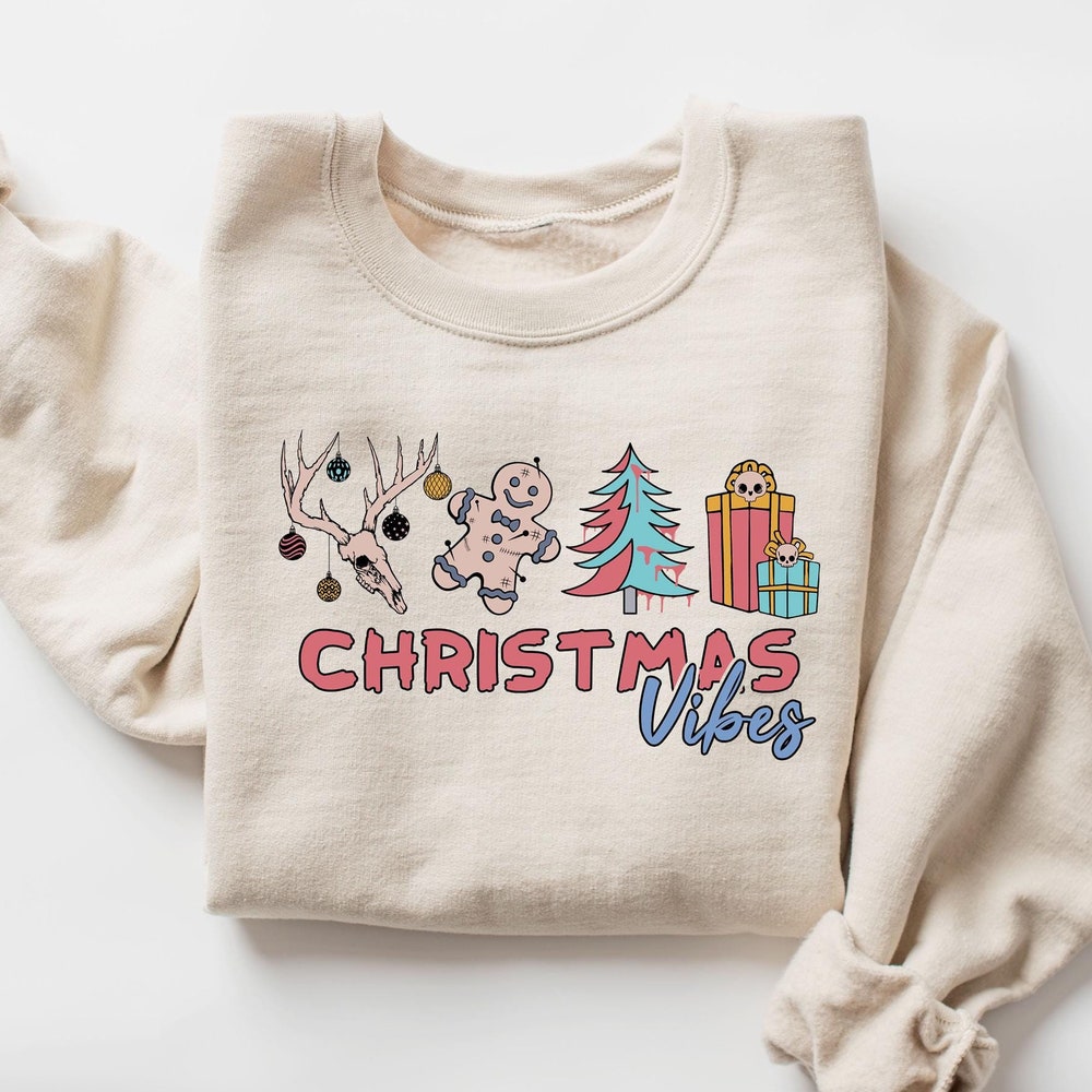Christmas Vibes Sweatshirt, Christmas Sweatshirt, Christmas Shirt, Merry Christmas Shirt, Santa Shirt, Disney Christmas, Christmas Gift Teesummer