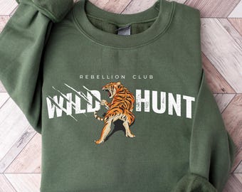 Rebellion Club Wild Hunt Sweatshirt, Cozy Summer Travel Crewneck