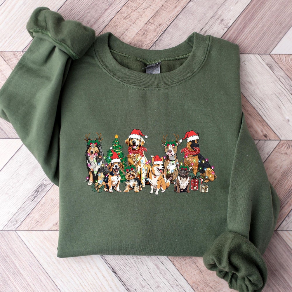 Christmas Dogs Sweatshirt, Dog Sweatshirt, Christmas Sweatshirt, Christmas Shirt, Santa Shirt, Disney Christmas, Christmas Gift Onlytee