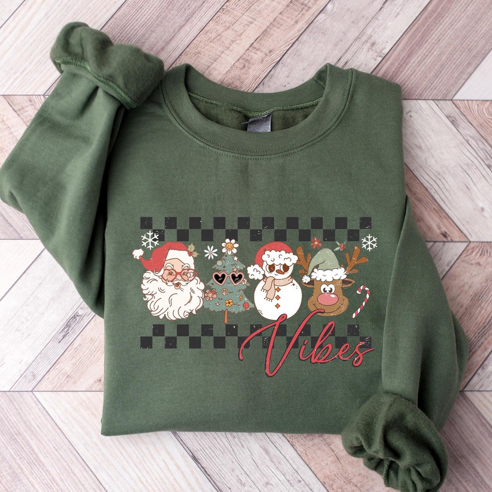 Christmas Vibes Sweatshirt, Christmas Sweatshirt, Christmas Shirt, Merry Christmas Shirt, Santa Shirt, Disney Christmas, Christmas Gift Teesummer