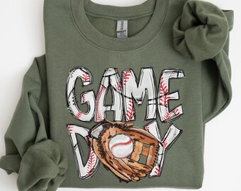 Maglietta da donna per il giorno della partita di baseball, maglietta da donna per il giorno della partita di baseball, maglietta per mamma di baseball, baseball per il giorno della partita, maglietta da donna per il giorno della partita, mamma sportiva