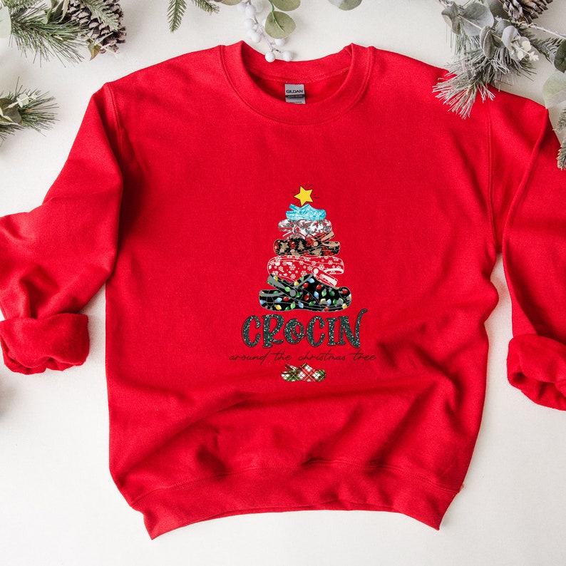 Crocin' Around the Christmas Tree Sweatshirt, Christmas Vibes Sweatshirt for Women, Merry