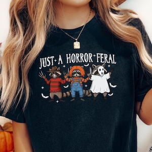 Just A Horror Feral Shirt, Halloween T-Shirt, Fall Sweatshirt, Skeletons Dancing Tee, Autumn Vibes, Halloween Skeleton Shirt, Spooky Season