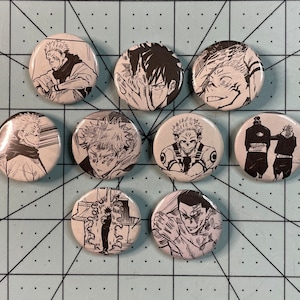 Jujutsu Kaisen Manga Anime Button Pin Batch 2
