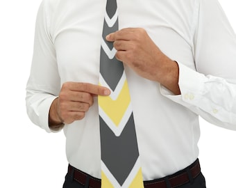 Chevron Patterned Necktie, Gifts for Him, Office Attire, Father's Day