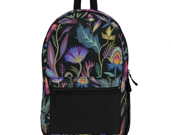 Vibrant Floral Backpack, Back to School, Summer Vacation, Carry-on Bag, Road Trip, Hikers, Travel Bag, Computer Bag, Diaper Bag, Water Proof