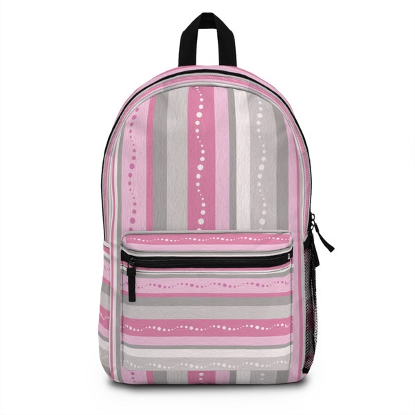 Pink Green Backpack, Stylish Carry-on for Summer Travel and School. Waterproof, Lightweight, Laptop Compartment. Road Trips & Hiking