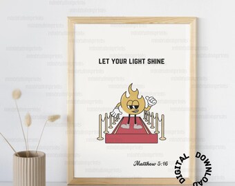 Let your light shine Wall Art | Digital Download | Printable Wall Art | Christian