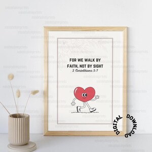 Walk by faith not by sight Art | Digital Download | Printable Wall Art | Christian