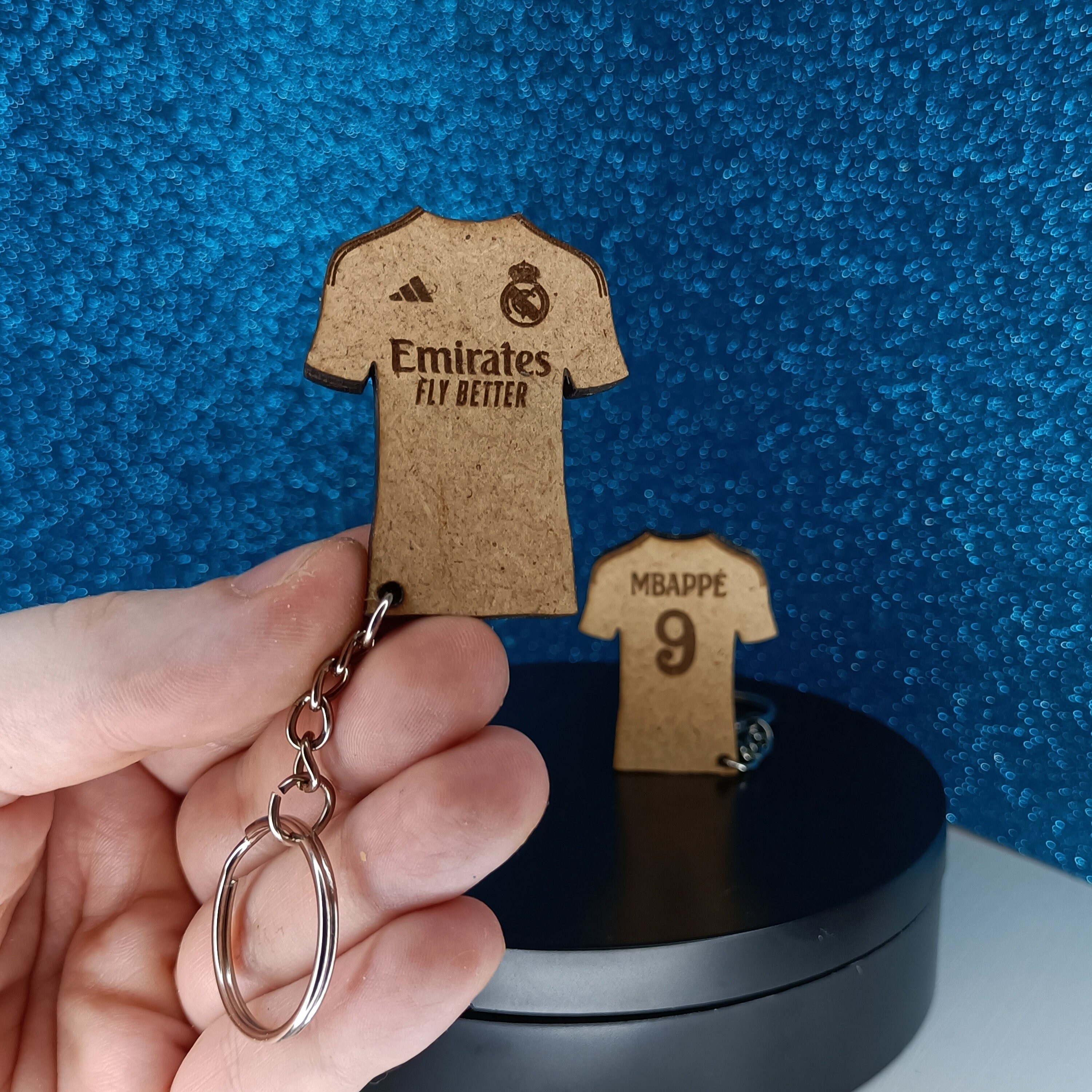 Personalized Wooden Keychain - Real Madrid Shirt