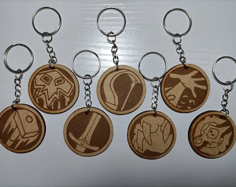Personalized Wooden Keychain with Class Logo - WoW Collection