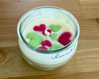 Heart Soy Wax Candle | Romantic Gift, Handmade in Glass Jar