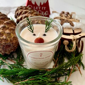 Christmas Reindeer candle | Christmas Present | Christmas scented candle |  Organic handmade soy candle | Christmas decor candle