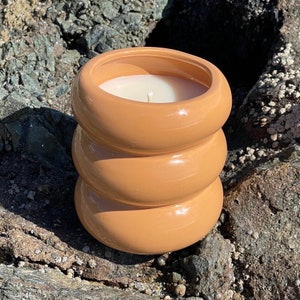 Vela de cera de soja de luxo artesanal com aroma de creme de laranja | Aroma cítrico | Ecológico e sem ftalatos