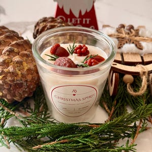 Christmas Spirit Candle: Organic Soy Wax, Nut Scented