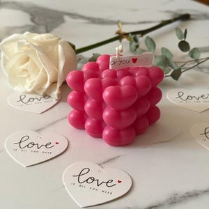 Heart Bubble Candle: Handmade Soy Wax, Romantic Gift