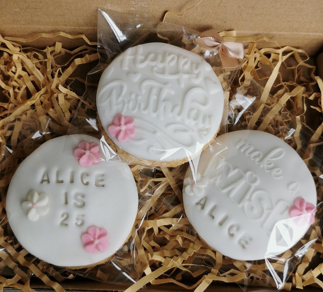 Personalized Birthday Shortbread Cookies: Letterbox Gift Set - Etsy