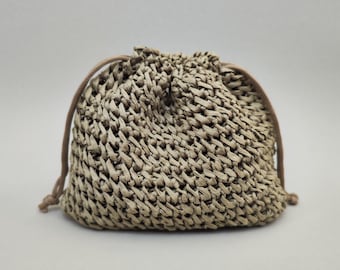 Beach Vacation Raffia Clutch – Handmade Summer Purse, Resort Evening Bag, Natural Straw Travel Bag, Tropical Beach Accessory