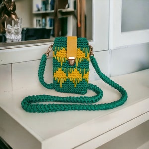 Sac à main en bandoulière pour téléphone, sac pour téléphone au crochet, mini sac à main fait main, petit sac à bandoulière, cadeau pour elle