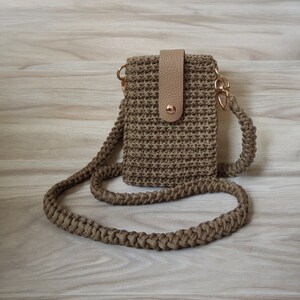 Sac à main en bandoulière pour téléphone, sac pour téléphone au crochet, mini sac à main fait main, petit sac à bandoulière, cadeau pour elle