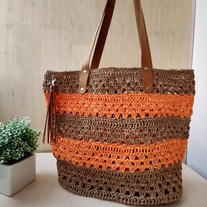 Boho Raffia Crochet Bag | Handmade Summer Beach Tote | Eco-Friendly Straw Purse | Vacation Bag for Women