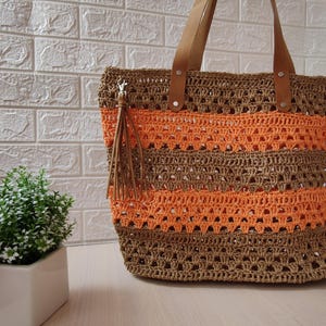 Handmade Crochet Raffia Bag | Boho Beach Tote | Eco-Friendly Summer Bag | Straw Bag | Travel Gift for Her