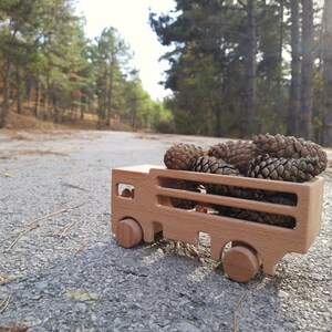 Rustic Wooden Toy Truck Adorable Gifts for Toddlers and Kids image 4