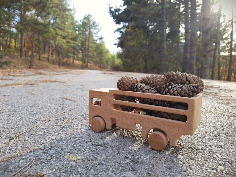 Rustic Wooden Toy Truck Adorable Gifts for Toddlers and Kids image 4