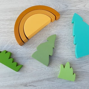 Wooden Animal Toys Set Wooden Forest Animals Eco-Friendly Kids Toys Mammoth, Bison, Sabertooth, Deer and More image 10
