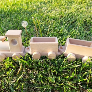Handmade Wooden Train Set - Toddler Toy - Freight Train - Birthday Gift