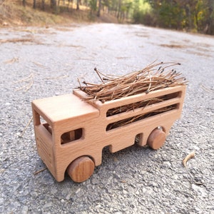 Rustic Wooden Toy Truck Adorable Gifts for Toddlers and Kids image 6