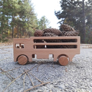 Rustic Wooden Toy Truck Adorable Gifts for Toddlers and Kids image 1